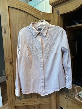 Vintage Chico's Additions Soft Blush Button-Up Shirt